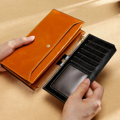 High Lady's Long Wallet RFID Leather Zipper Coin Purse Clutch