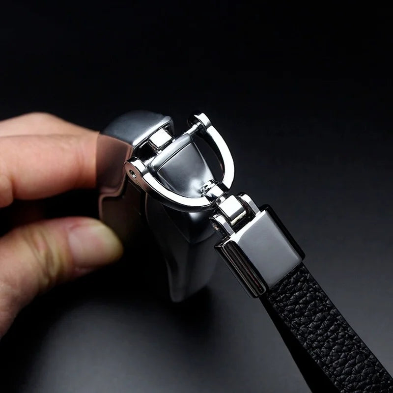 Luxury Car KeyChain 360 Degree Rotating Hand Woven Leather Key