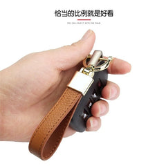 Luxury Car KeyChain 360 Degree Rotating Hand Woven Leather Key