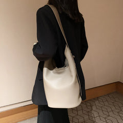 High Capacity Bucket Bag PU Leather Messenger Bag