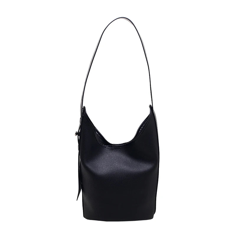 High Capacity Bucket Bag PU Leather Messenger Bag