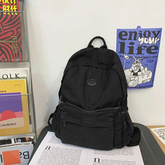 Canvas School Backpack Ladies Shoulder Bag Boy Girl Travel Student Bag