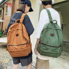 Canvas School Backpack Ladies Shoulder Bag Boy Girl Travel Student Bag