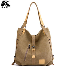 Vintage Canvas Shoulder Bag Large Capacity Totes Women Handbag