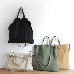 Casual Canvas Tote Bag Women Leisure Fabric Messenger Bag Female Portable