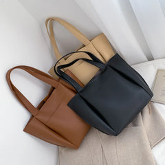 Women's PU Leather Top-handle Shopper Bag with Large Capacity