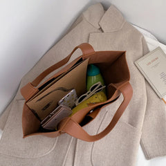 Women's PU Leather Top-handle Shopper Bag with Large Capacity