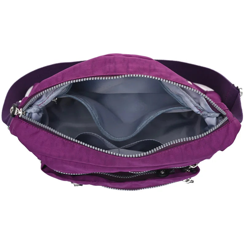 Rural Style Waterproof Nylon Messenger Bags Large Capacity Lady's Crossbody Bag
