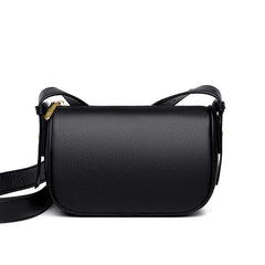 Small Round Leather Mini Bag for Women - Cow Leather One Shoulder Messenger Bag