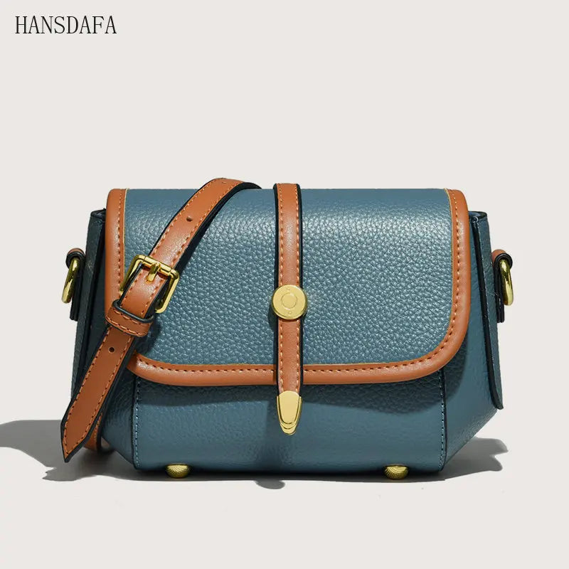 Leather Crossbody Bag for Women Solid Cow Leather Shoulder Bag