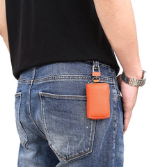 Leather Car Key Holder Zipper Wallet for Men