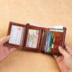 Leather Masonic Symbol Wallet Faith Hope Charity BK900