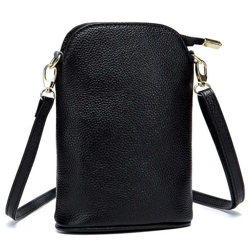 High Leather Crossbody Bags for Women Bucket Style with Shoulder Strap