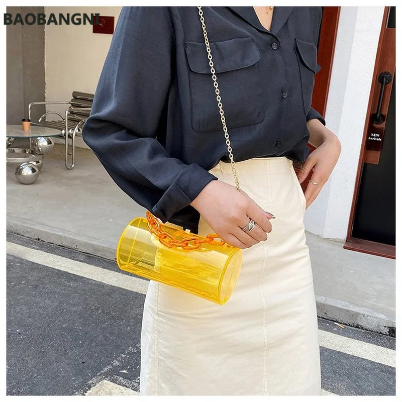 Ladies Acrylic Chain Small Square Handbag Diagonal Shoulder Bag