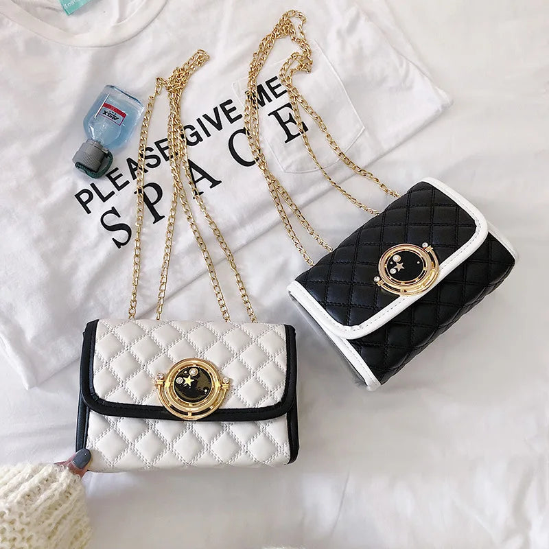 High Lady PU Leather Shoulder Handbags Chain Crossbody Bag