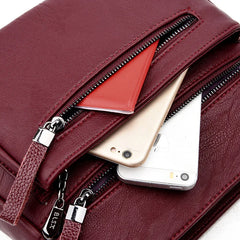 Leather Crossbody Bag for Women Shoulder Tote Lady Messenger Bag