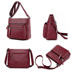 Leather Crossbody Bag for Women Shoulder Tote Lady Messenger Bag