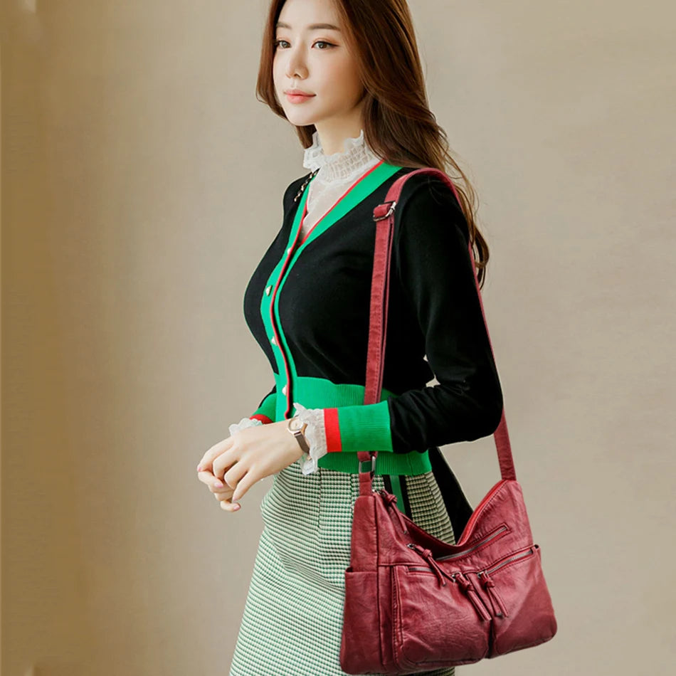 High Leather Handbags Women Bags Shoulder Crossbody Bags
