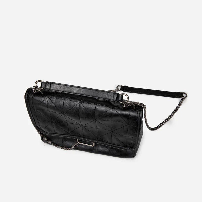Leather Messenger Bag Women Handbag Retro Chain Clutch Bag