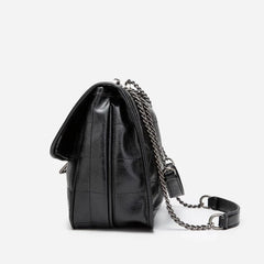 Leather Messenger Bag Women Handbag Retro Chain Clutch Bag