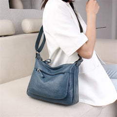 High Leather Tote for Ladies Casual Women Shoulder Crossbody Sac Female Worker B