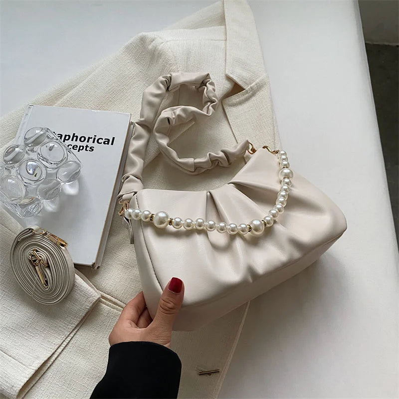 Women's Leather Underarm Bag Handbag Crossbody Shopping Bag