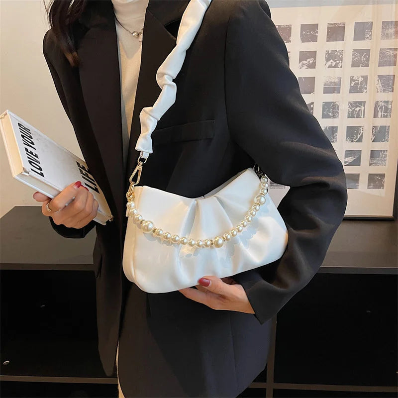 Women's Leather Underarm Bag Handbag Crossbody Shopping Bag