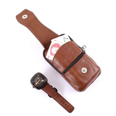 High Leather Waist Bag for Outdoor Sports