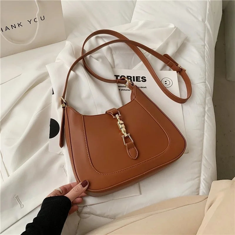 Red Leather Shoulder Messenger Bag for Women