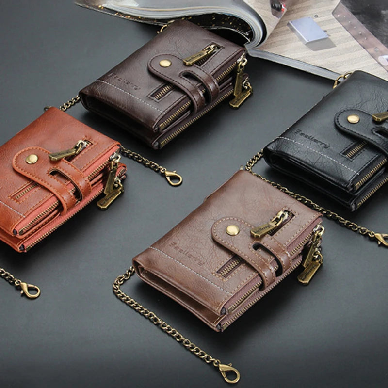Men's Short Wallet PU Leather Multi-card Male Purse