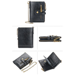 Men's Short Wallet PU Leather Multi-card Male Purse