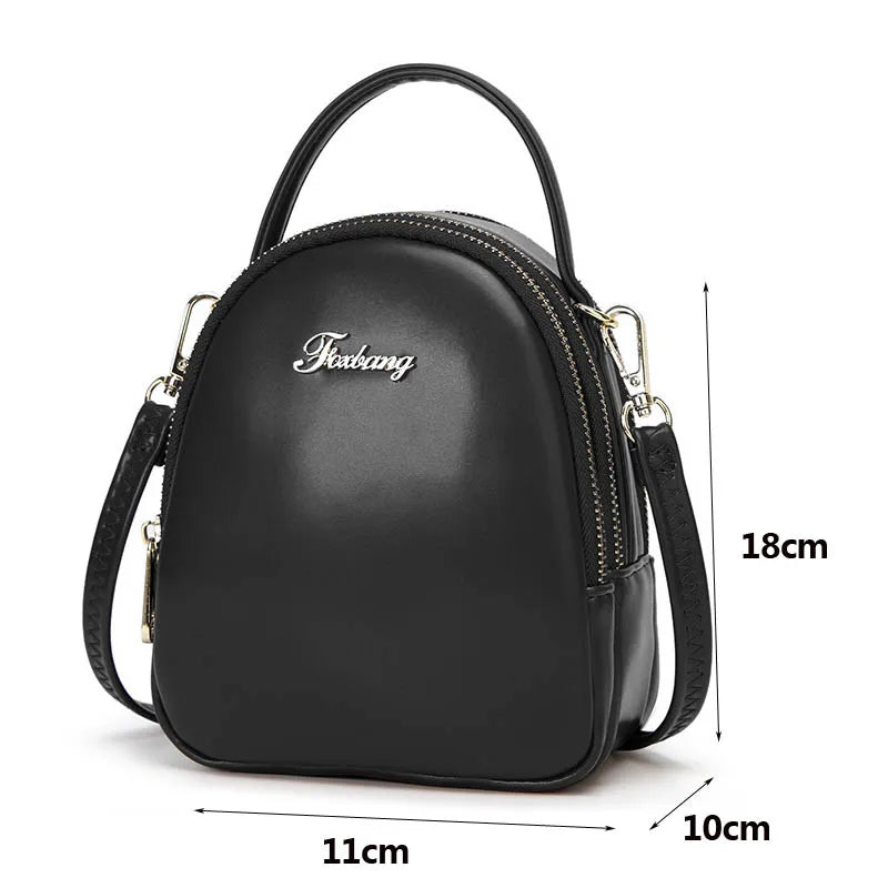 Women Handbag Leather Small Shoulder Bag Zipper Handbag