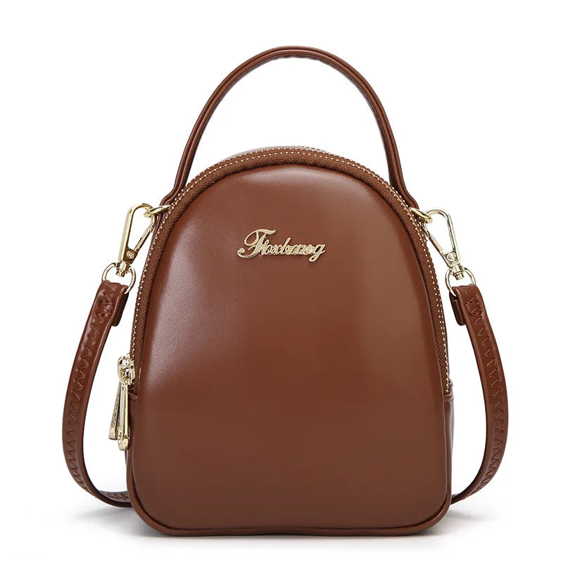 Women Handbag Leather Small Shoulder Bag Zipper Handbag