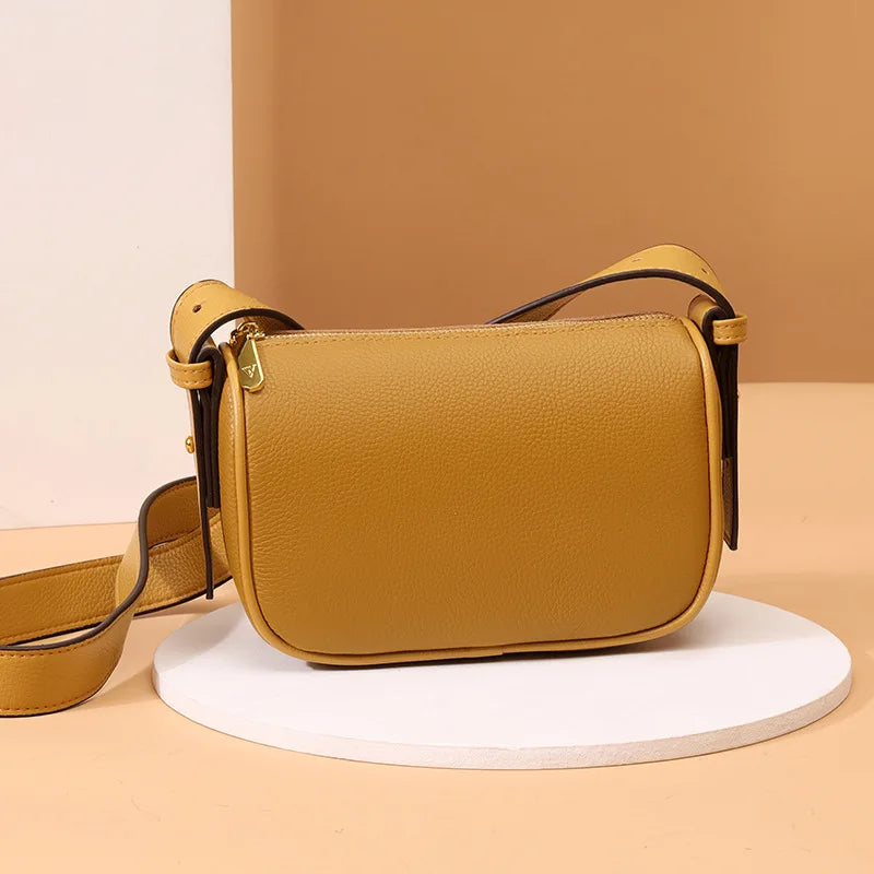 Natural Cowskin Female Shoulder Crossbody Tote Leather Bags for Women