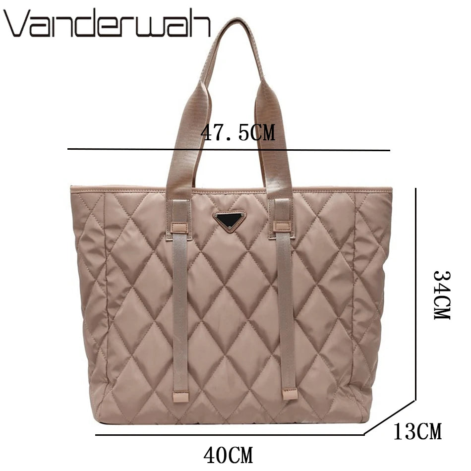 Nylon Tote Bag Large Capacity Shopper Lady Shoulder Commute Bags
