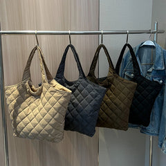 Nylon Cotton Big Shoulder Bag Winter Shopper Totes