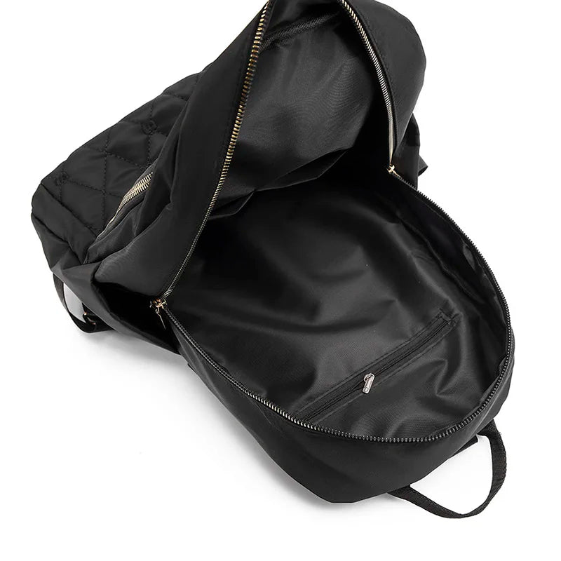 Waterproof Rhombus Backpack Women's Large Capacity Casual Travel Bag