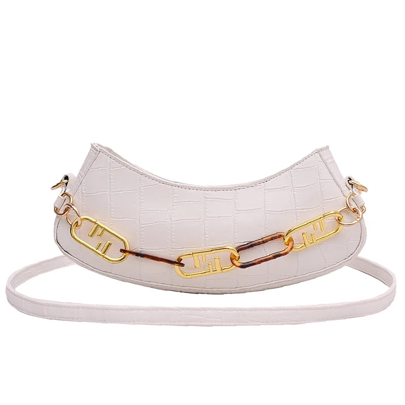 PU Leather Stone Pattern Armpit Bag Ladies Shopping Shoulder Bags Female