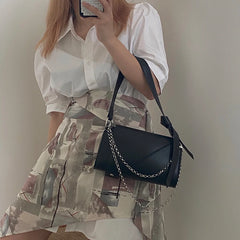 PU Leather Underarm Bag Chain Shoulder Tote Purse Handbag