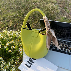 Small PU Leather Women Bucket Handbag Shoulder Crossbody Bag