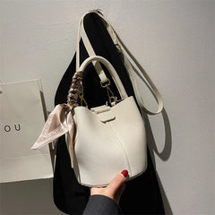 Small PU Leather Women Bucket Handbag Shoulder Crossbody Bag