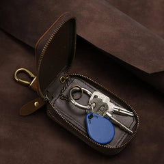 Retro Crazy Horse Cow Leather Car Key Bags