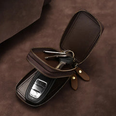 Retro Crazy Horse Cow Leather Car Key Bags