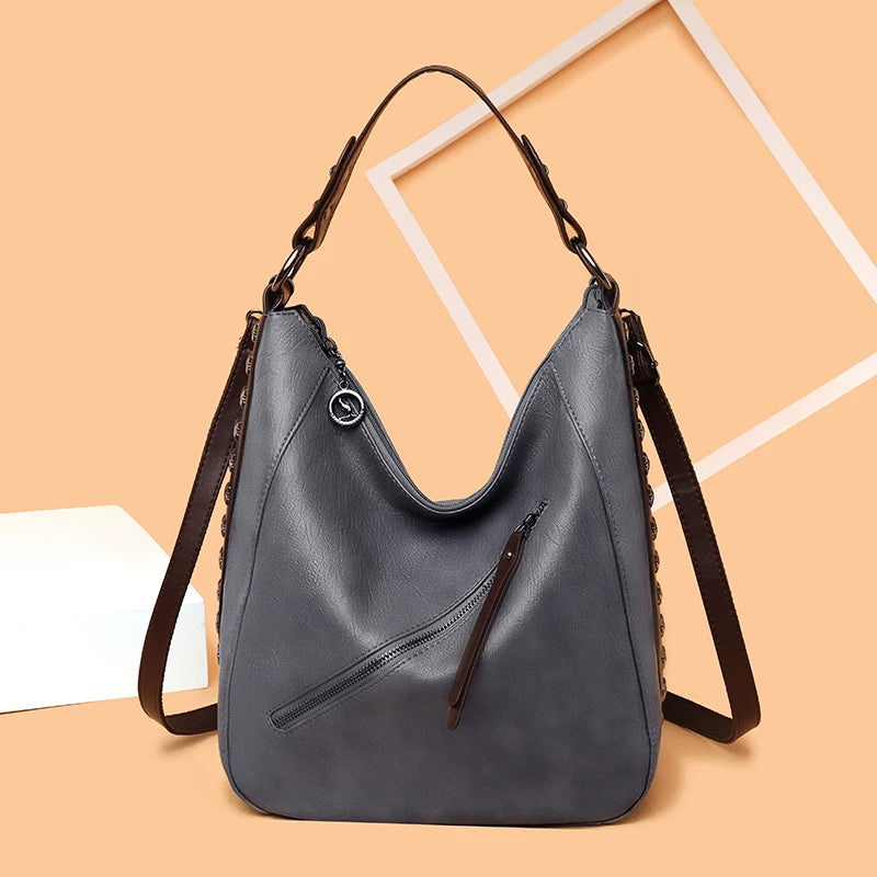 High Rivet Leather Handbags Women Shoulder Bags Crossbody Bag for Women