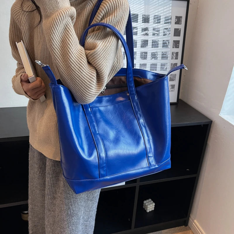 Soft Leather Women Bag Travel Shoulder Bag Large Capacity Tote Shopper Handbag