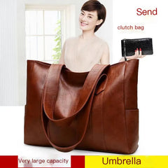 Soft Leather Women's Handbags Lady Purses Large Capacity Shoulder Tote Bag