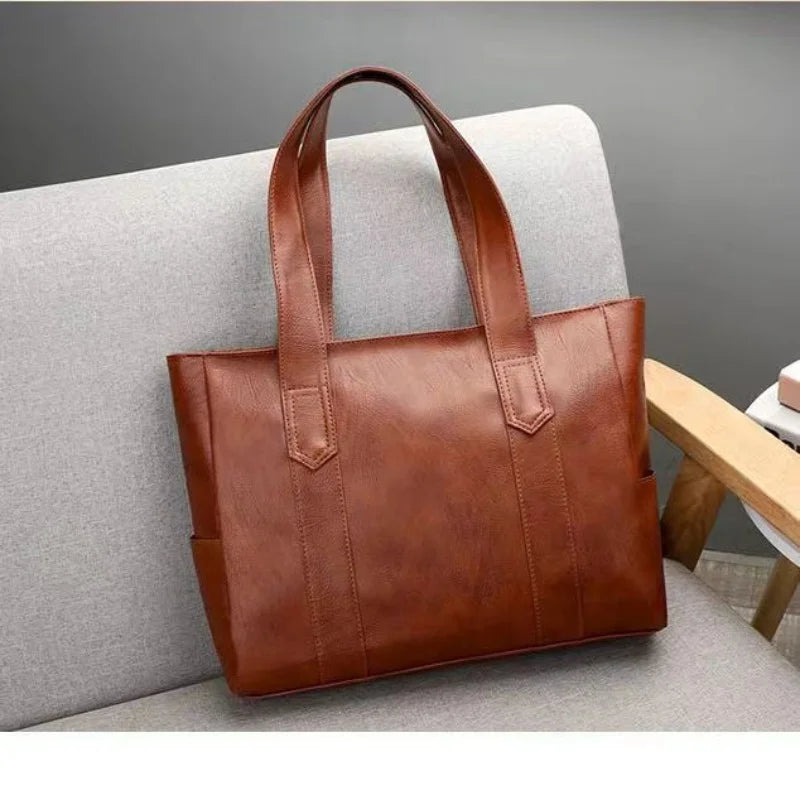 Soft Leather Women's Handbags Lady Purses Large Capacity Shoulder Tote Bag