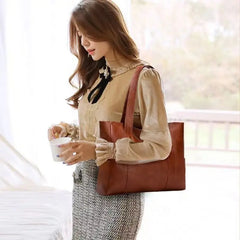 Soft Leather Women's Handbags Lady Purses Large Capacity Shoulder Tote Bag