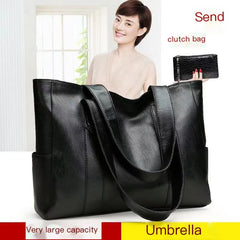 Soft Leather Women's Handbags Lady Purses Large Capacity Shoulder Tote Bag