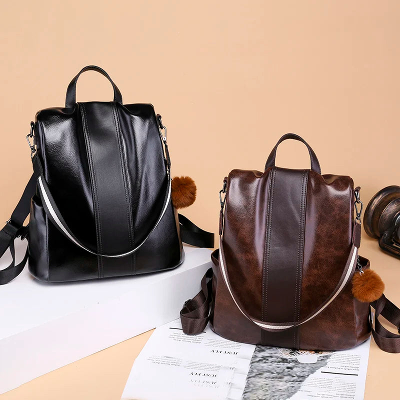 Soft Pu Leather Casual Back Pack for Teenage Girls